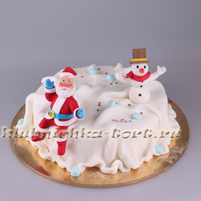 Торт на заказ "Привет от Деда Мороза" 1800руб/кг + 1500руб фигурки